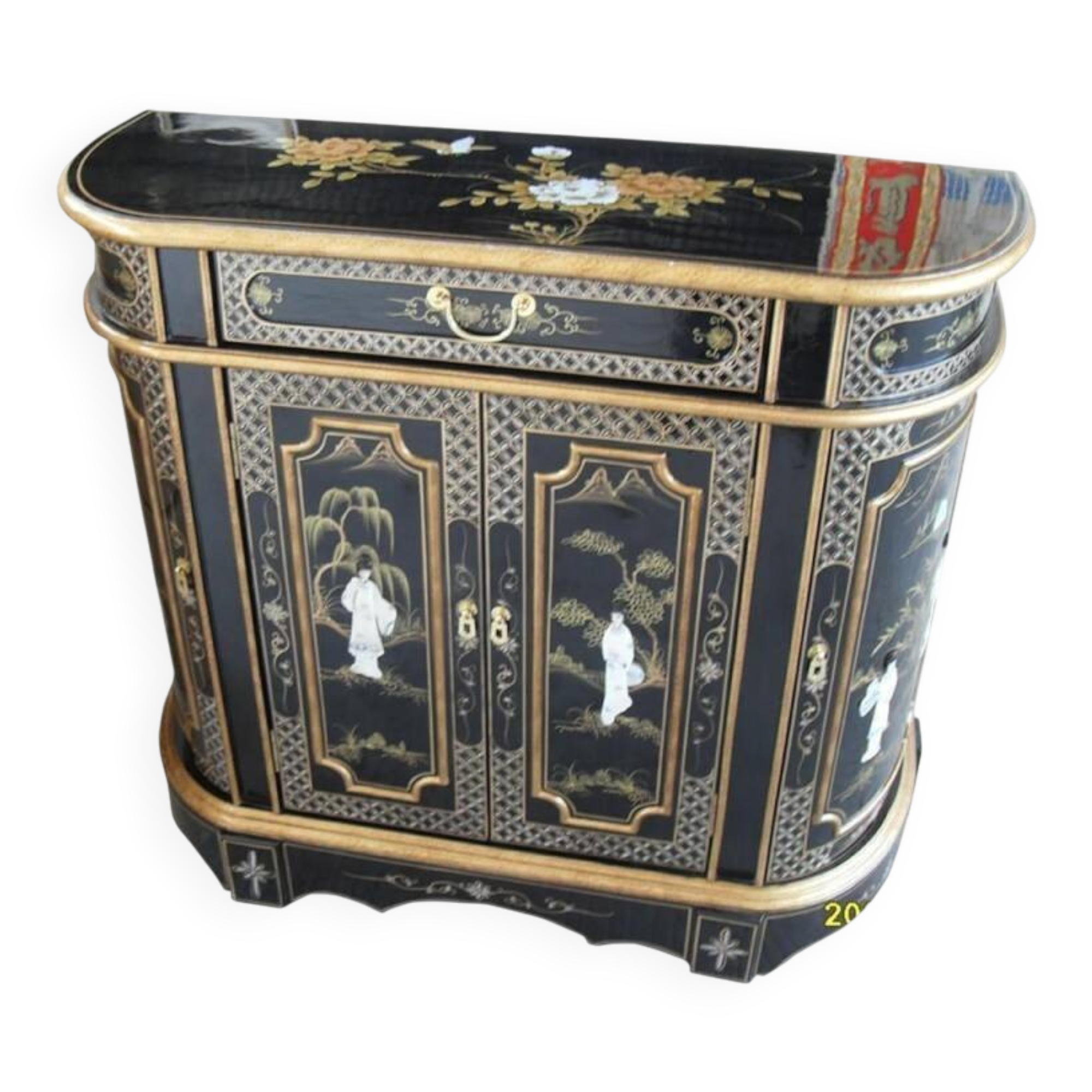 Glossy black lacquer Chinese buffet