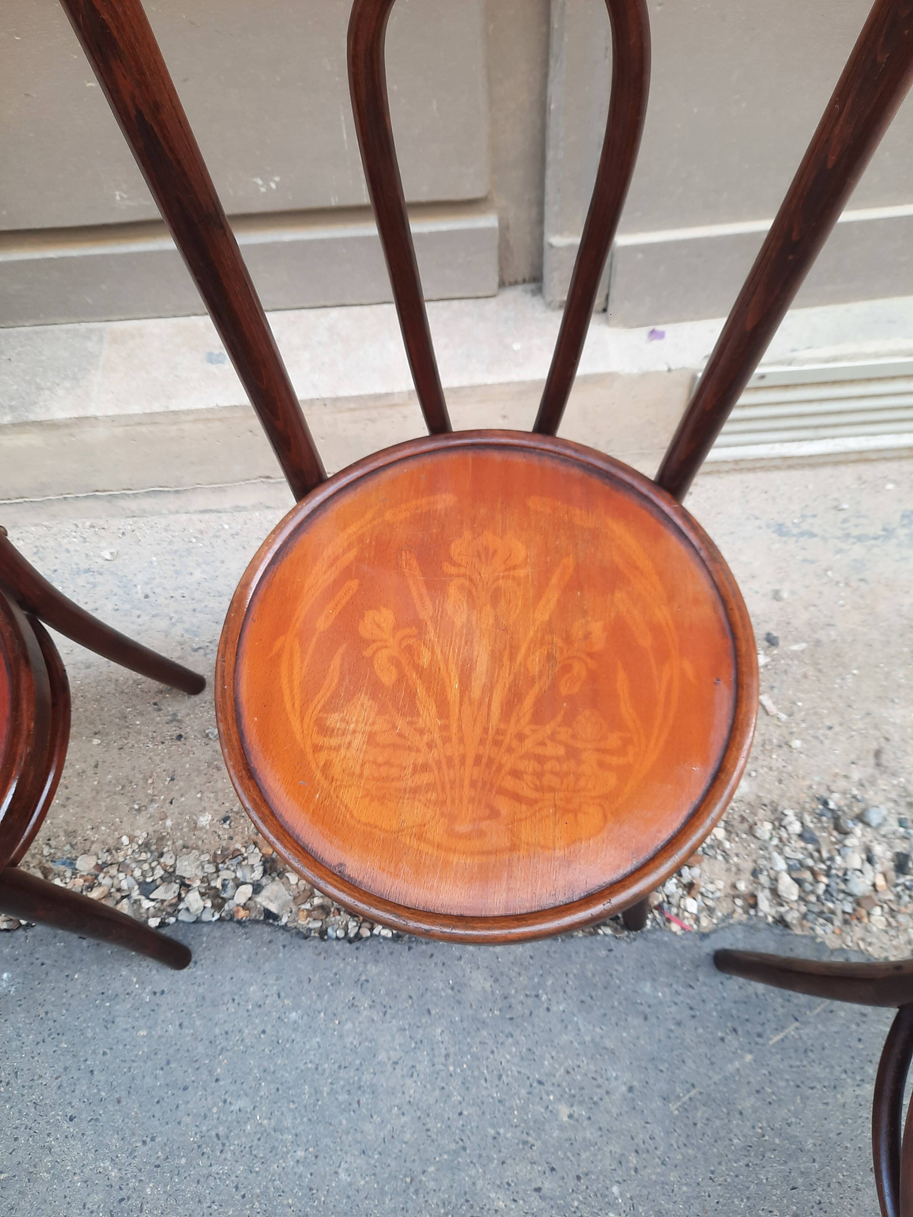 Set of four bistro chairs