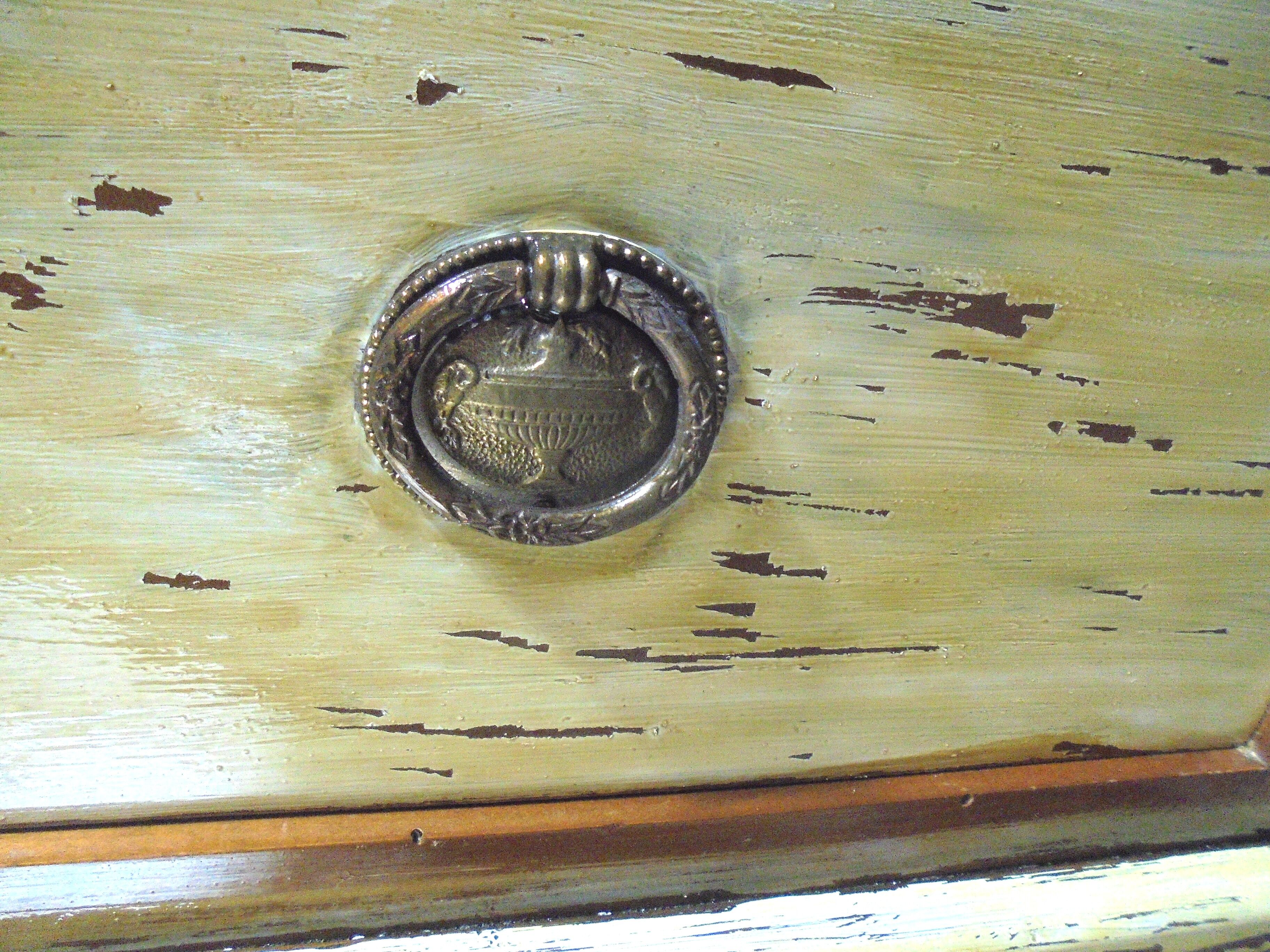 Wood and paint chest of drawers