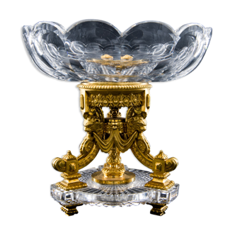 Coupe en cristal et bronze doré, Baccarat, XIXe siècle