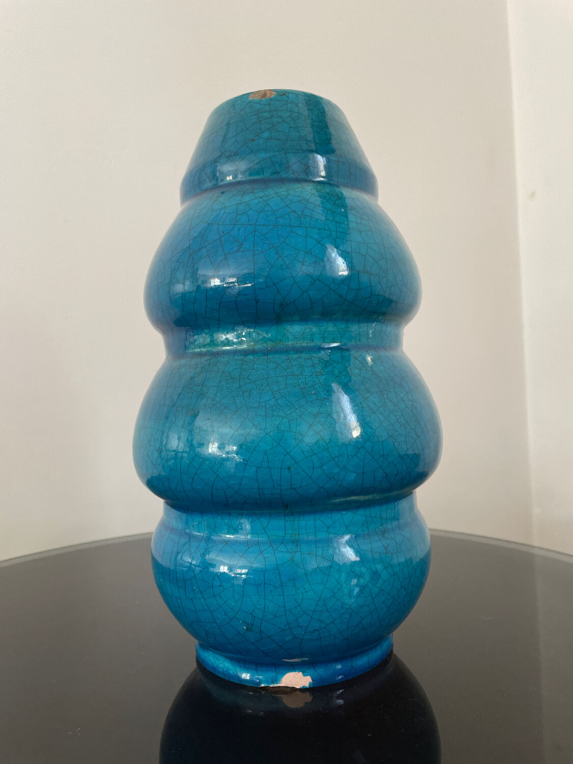 Cracked Art Deco ceramic vase Francis Bichoff