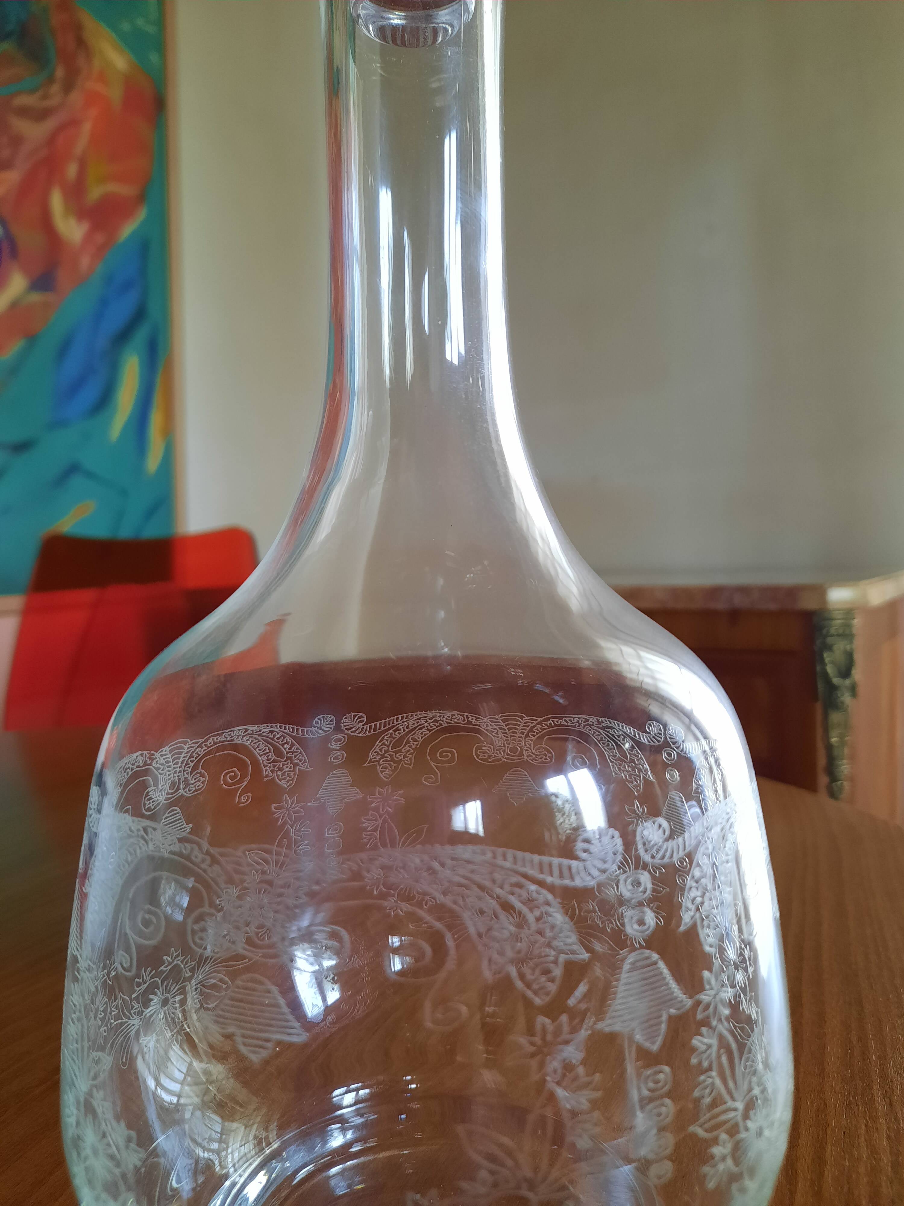 Hand engraved carafe