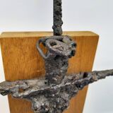 Brutalist sculpture, crucifix by René Mignion, France, 1967