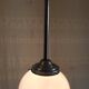 Opaline globe pendant light - mid-20th century