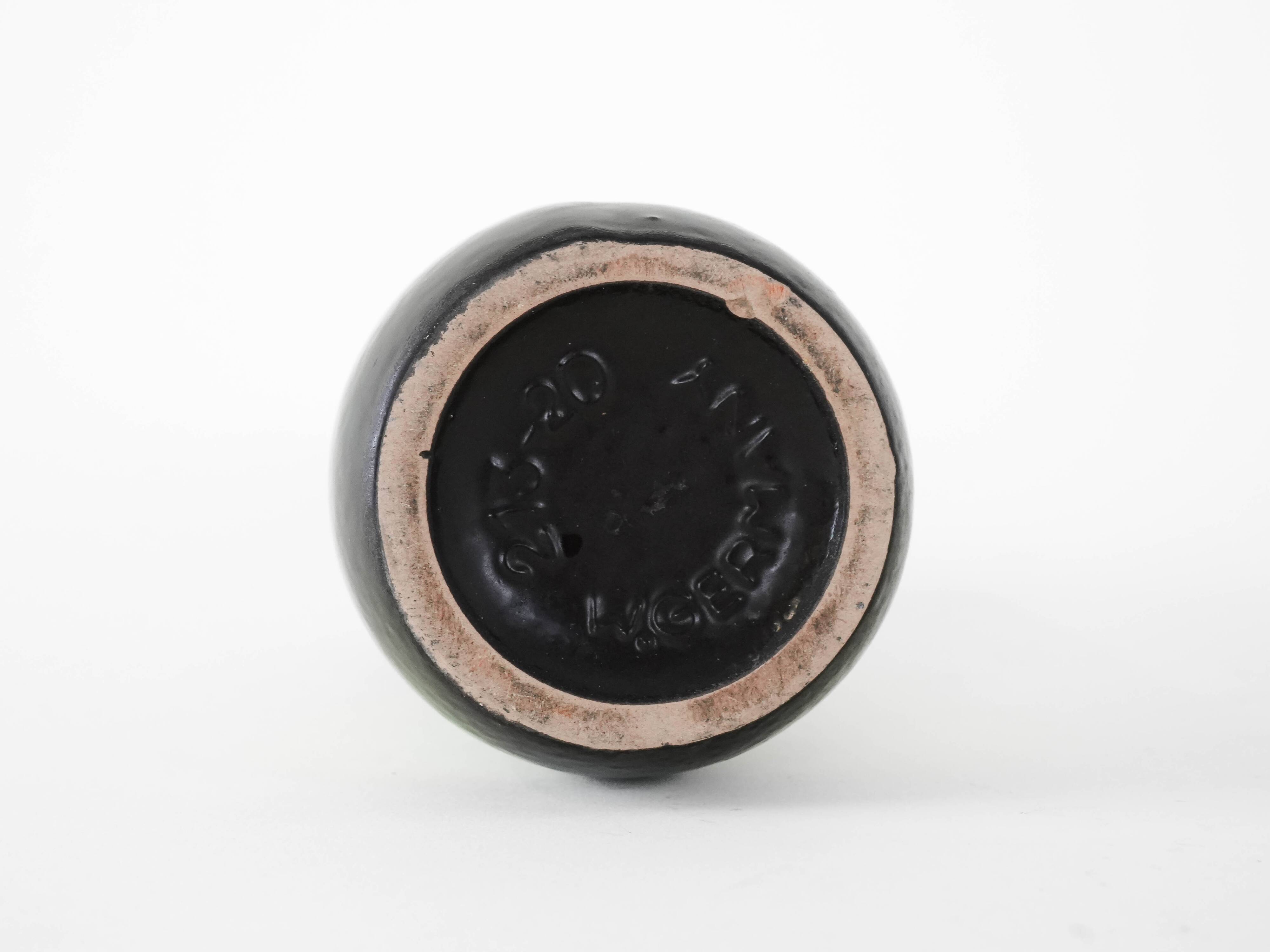 Green ceramic vase, German design, 1970s, made in Germany