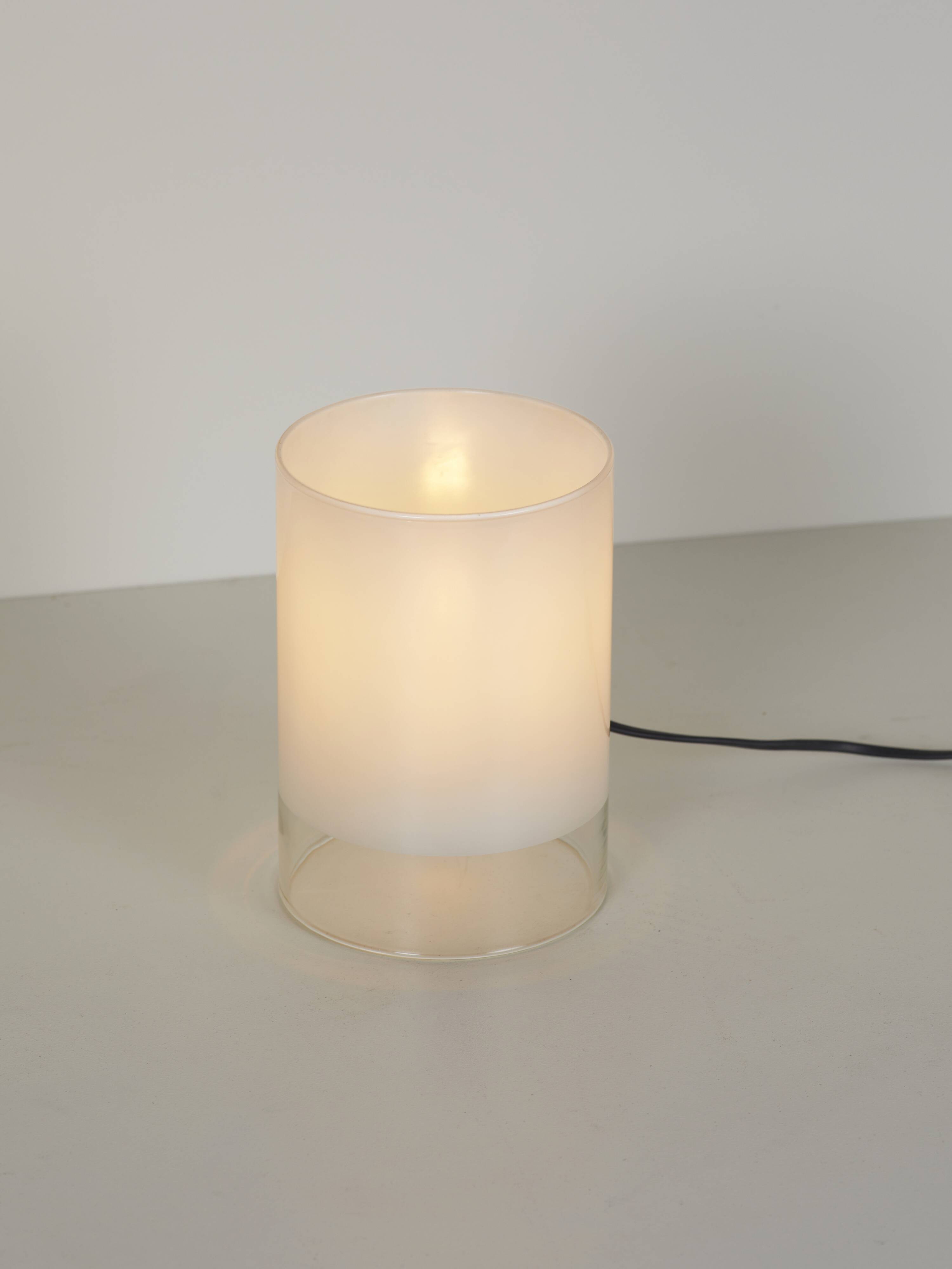 Vintage frosted glass lamp Dlg Guido Rosati Circa 1980