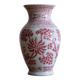Chinese style flower vase with red and white flowers