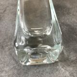 Vase forme carré geometric relief in translucent 28 cm