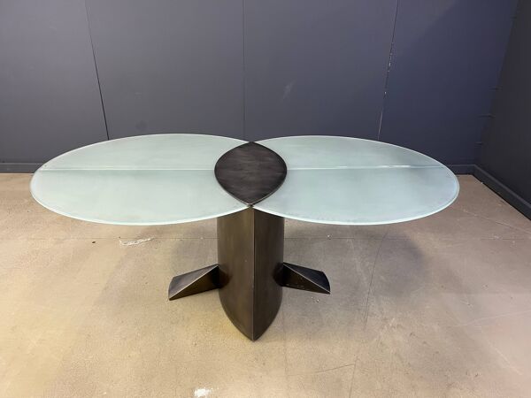 Table à manger postmoderne par Belgochrom, années 1980