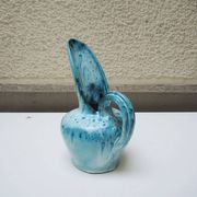 Ancienne cruche 'long bec' en céramique turquoise