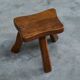 Tripod stool in solid oak, 1950s