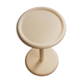 Table d’appoint ronde en métal beige de style vintage