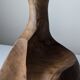 Sculptural table lamp in carved olive wood, organic modern 1970s