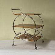 Art deco rolling bar cart, hungary 1930s