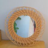 Braided wicker mirror