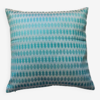 Turquoise blue Kachin cushion