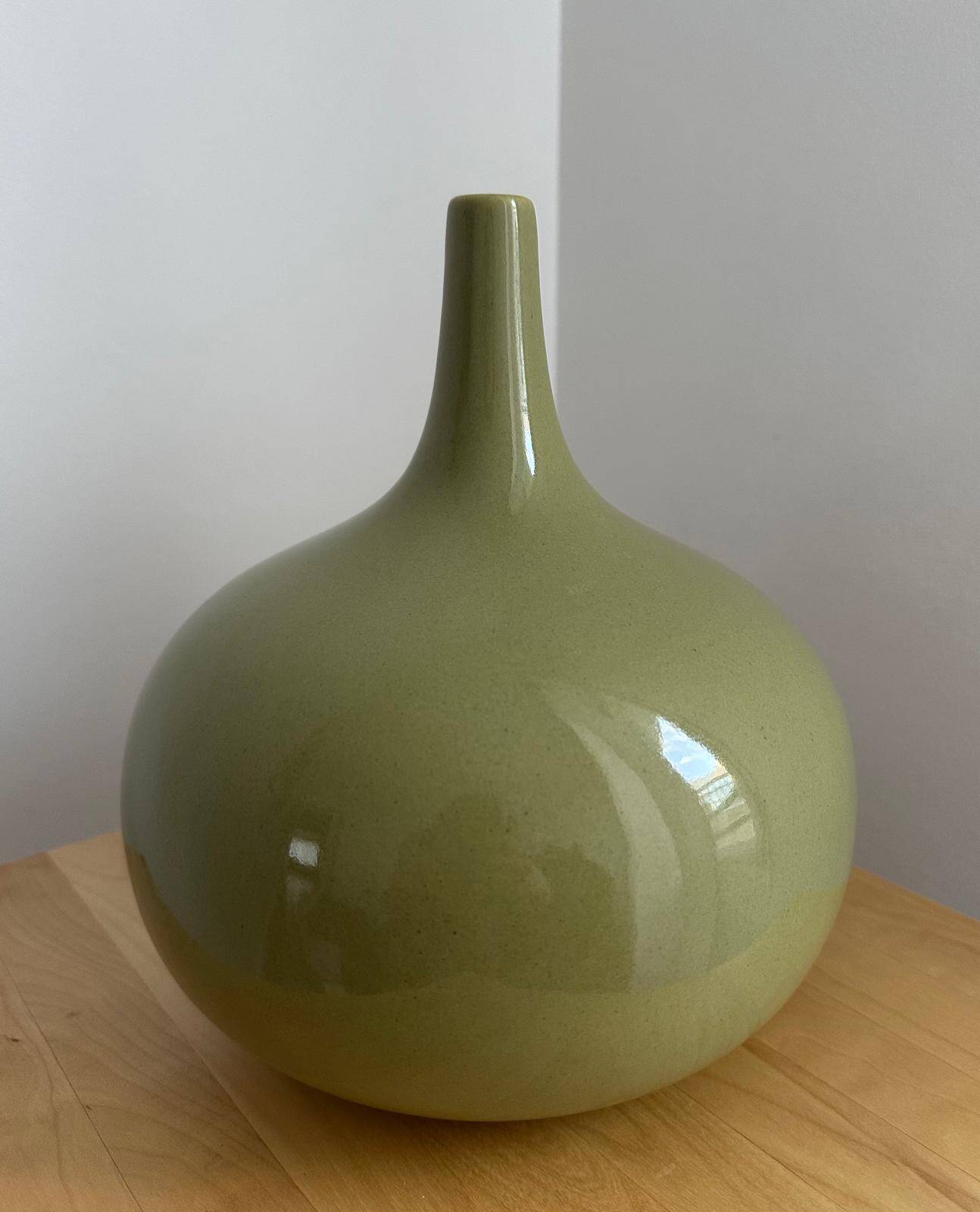 Large glazed ceramic ball vase LES HERITIERS FRANCE - By Aimé Cécil