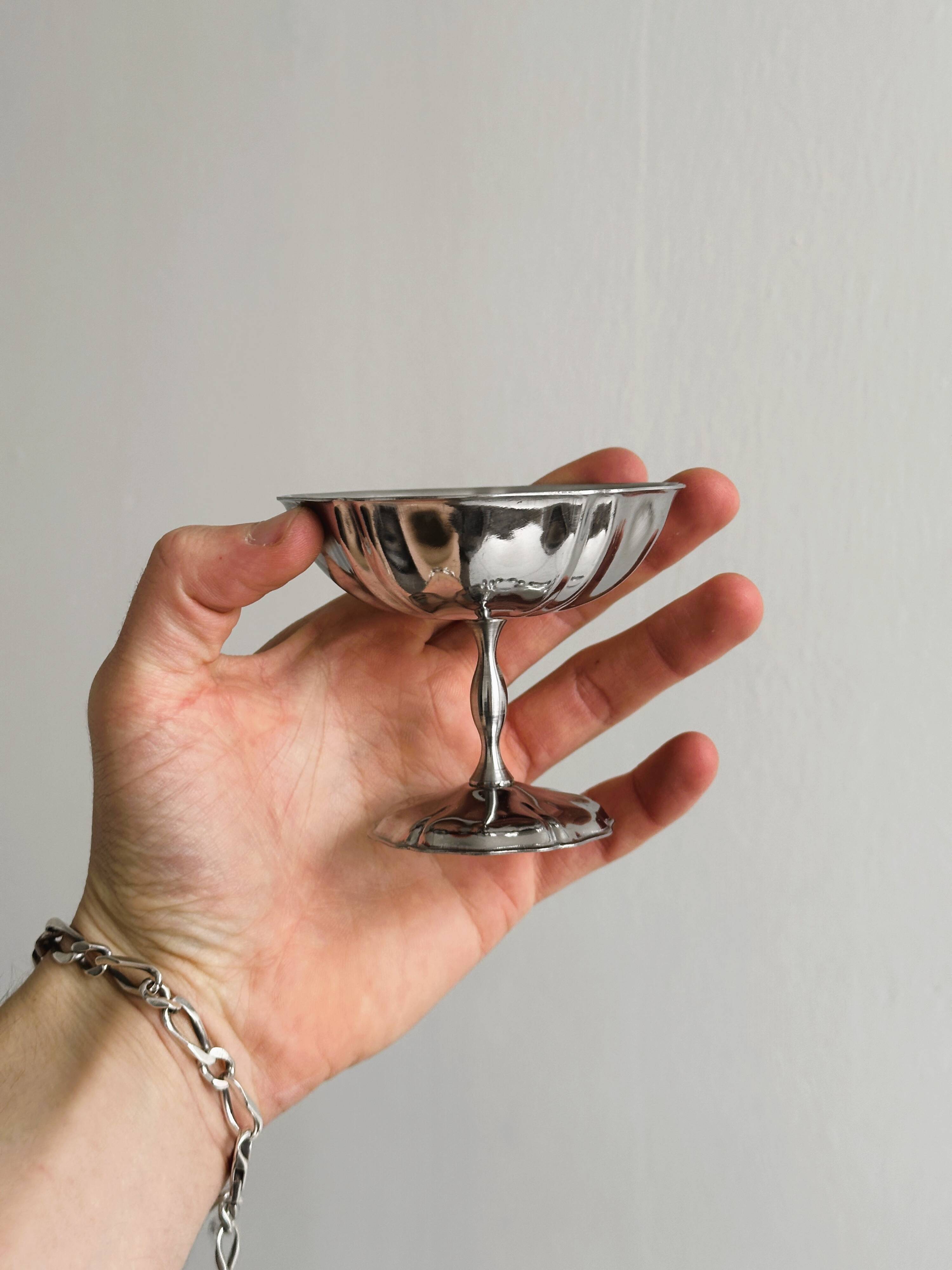 6 stainless steel footed bowls, Letang Remy style