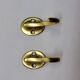 Gold-Colored Anodized Aluminum Coat Hooks, 1950s, Set of 2
