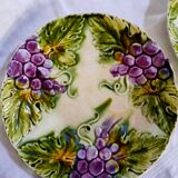 2 vintage slip dessert plates