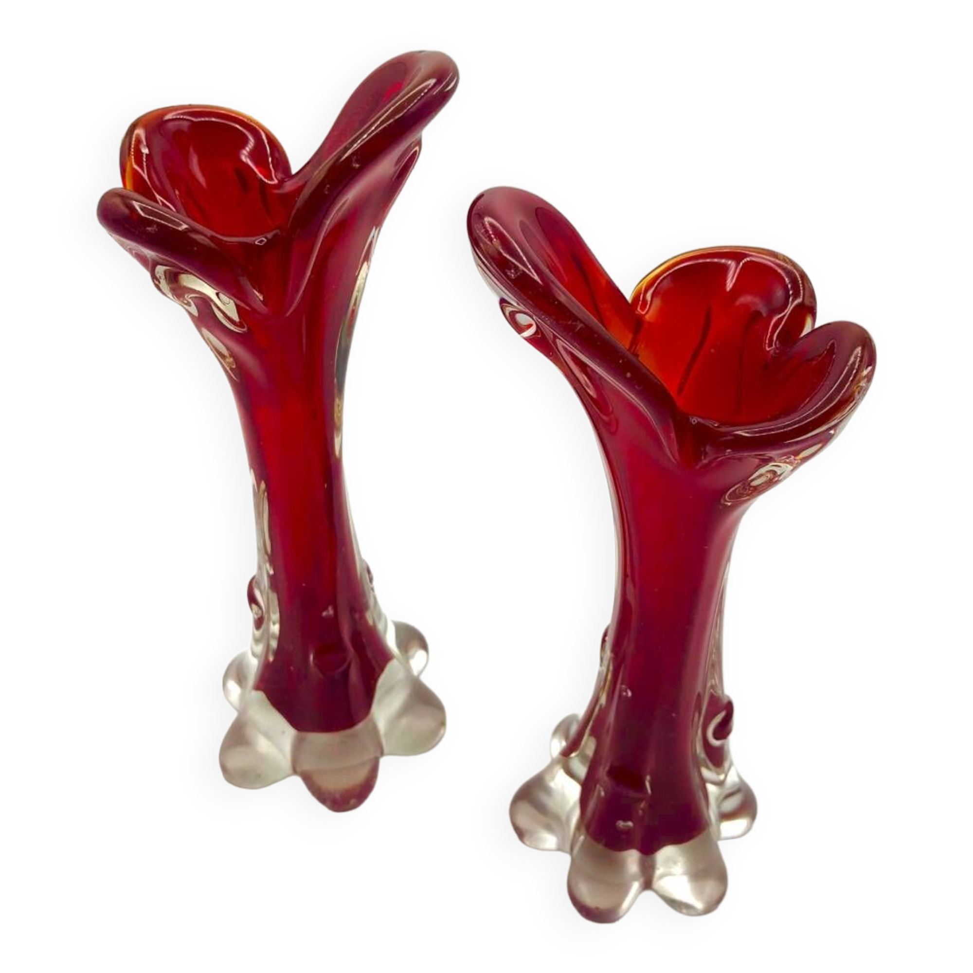 Duo soliflores verre soufflé