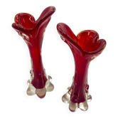 Duo blown glass soliflores