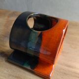 Signed ceramic candle holder