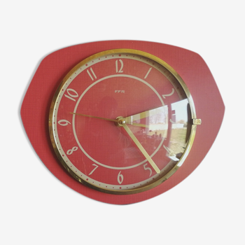 Vintage clock, wall clock "Crimson red FFR"