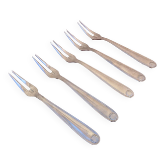 5 snail / shellfish forks with scallop shell design