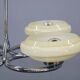 Art Deco chrome chandelier with cream opaline shades, Czechoslovakia, 1940s