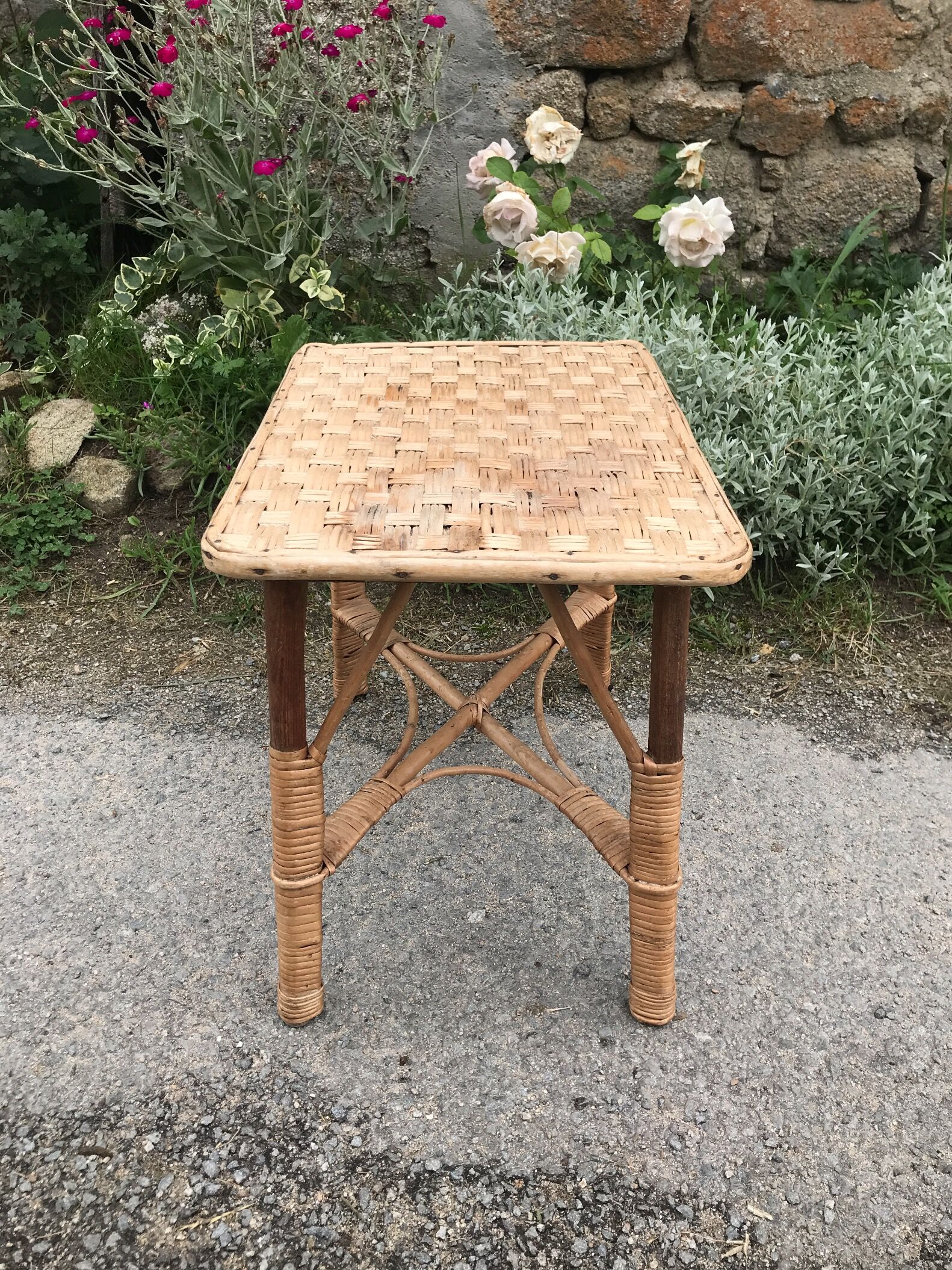 Vintage rattan coffee table