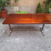 Vintage Desk Table in Wood and Chromed Metal by Gianno Moscatelli for Formanova, 1960s