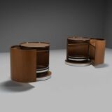 Set of Round Wooden Dry Bars by Mario Sabot, Italy 1970s