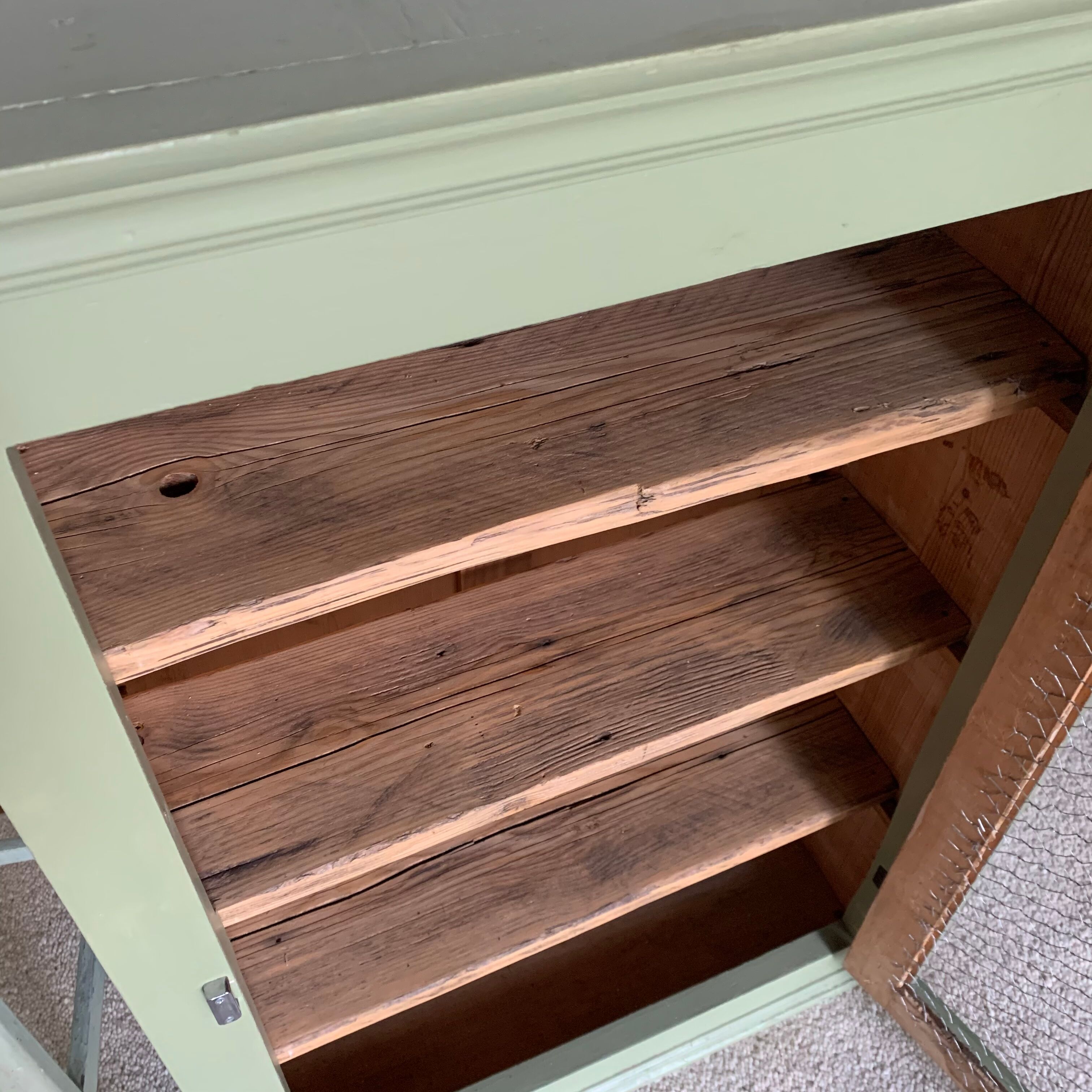 Vintage Parisian almond green confectioner buffet