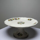 Antique compote dish "Marrons" Longchamp earthenware, polychrome ironstone.