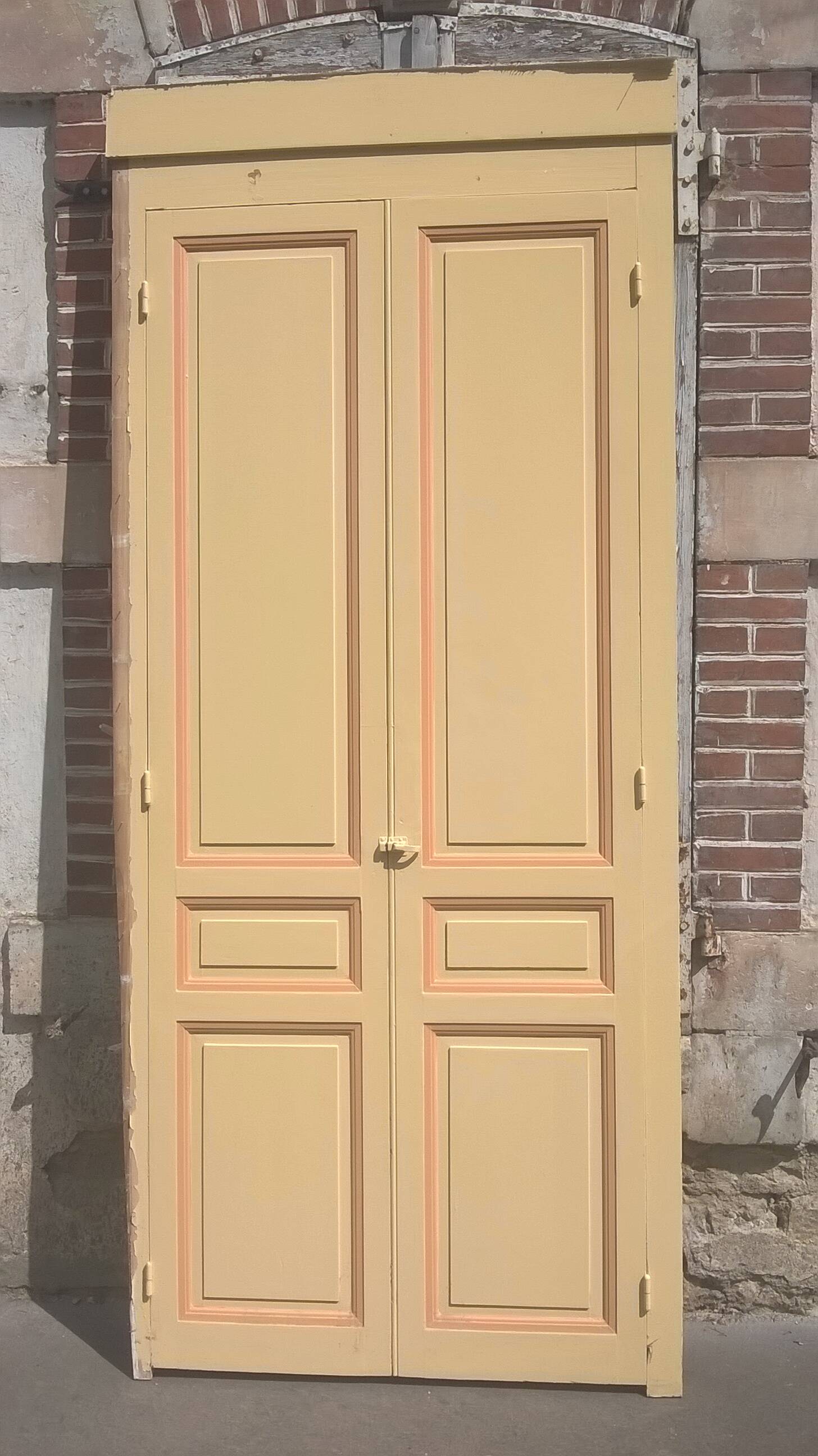 Set of large double antique wardrobe doors.