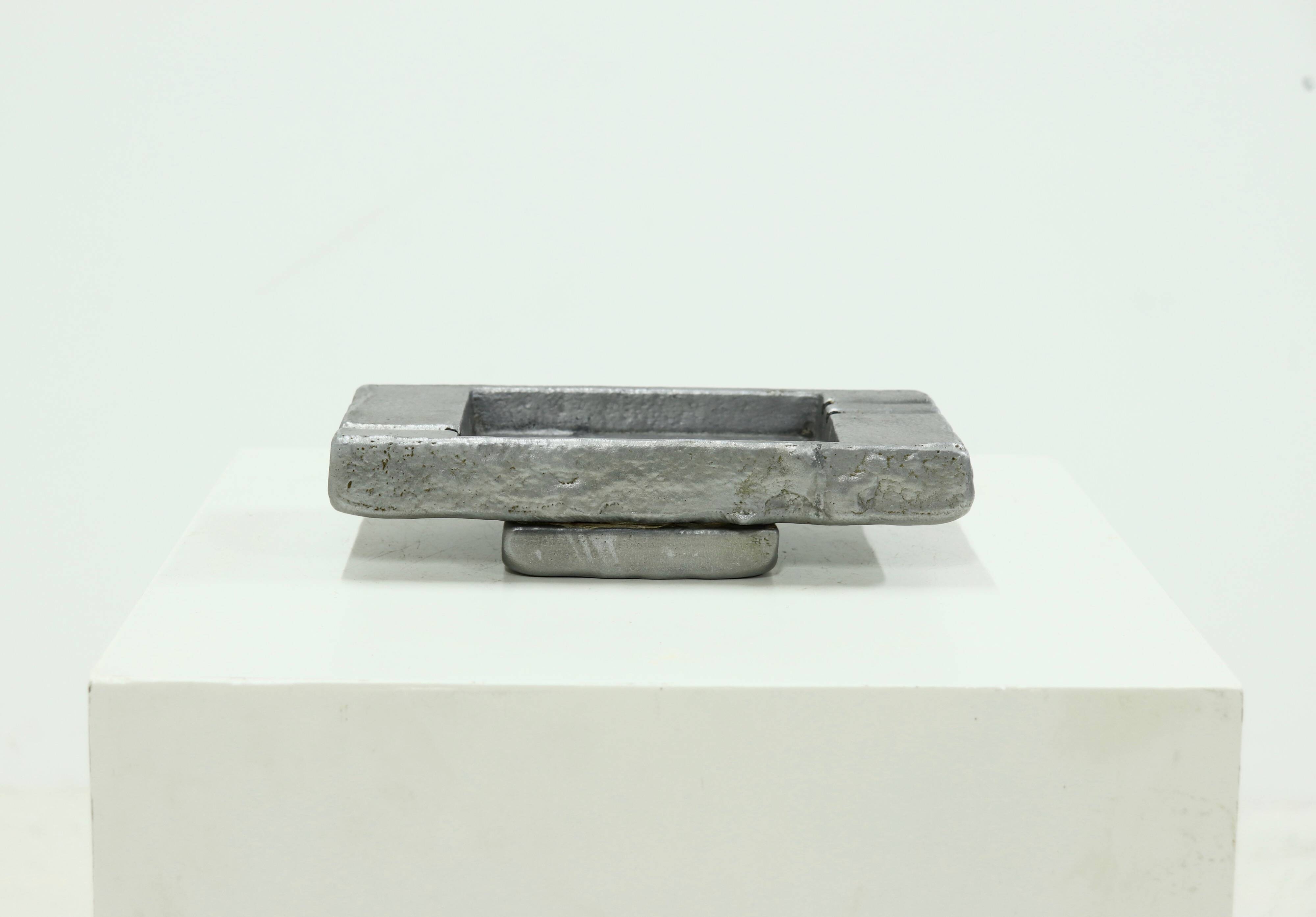 Brutalist Cast Aluminium Ashtray Willy Ceysens 1960s