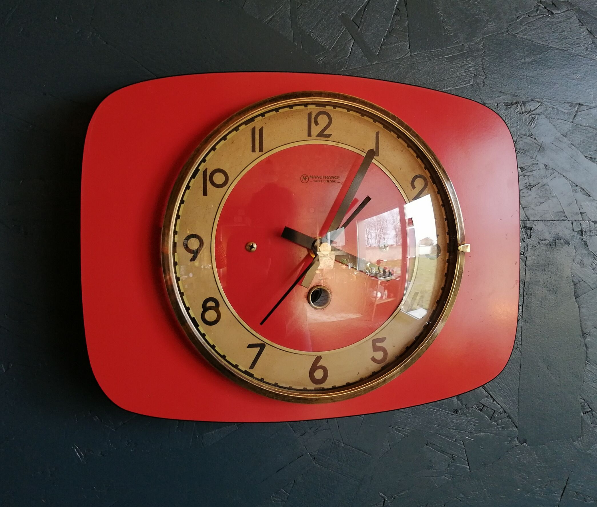 Vintage clock, "Manufrance Rouge" wall clock