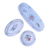 Set of 3 earthenware dishes from Sarreguemines, Riquewihr model.