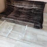 Vintage David LANGE glass & altuglas coffee table circa 1970