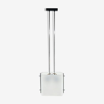 Suspension géométrique en plastique et chrome des années 1970