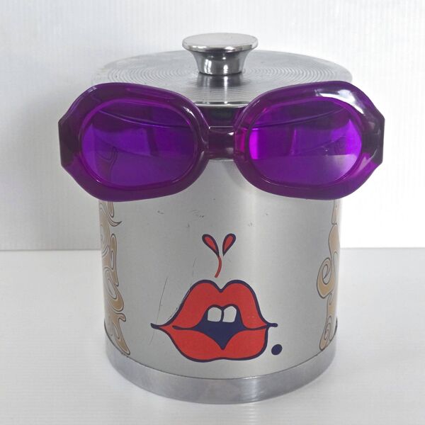 Seau à glace glaçons vintage 1970 de Peter Max groovy psychédélique 70s pop