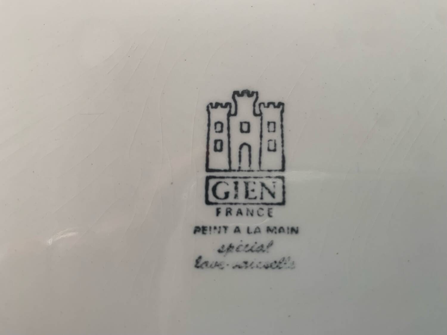 Hand-painted Gien earthenware serving dishes