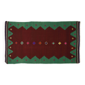 Turkish Vintage Kilim Anatolian Red and Green 260 x 143 cm