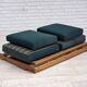 1970s, Scandinavian 2-seater sofa, furniture wool, solid oak wood.