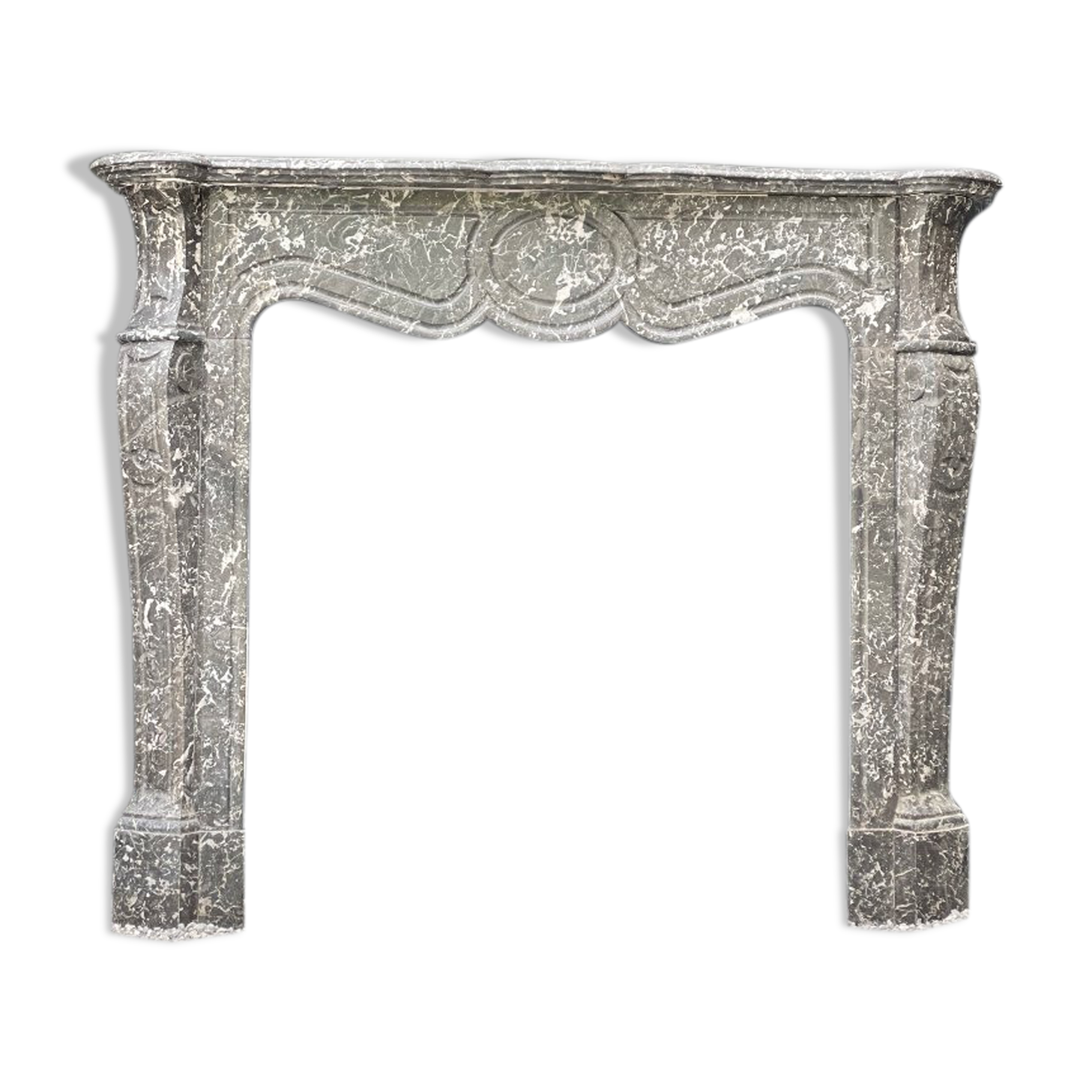 Fireplace Napoleon III in grey marble Saint-anne