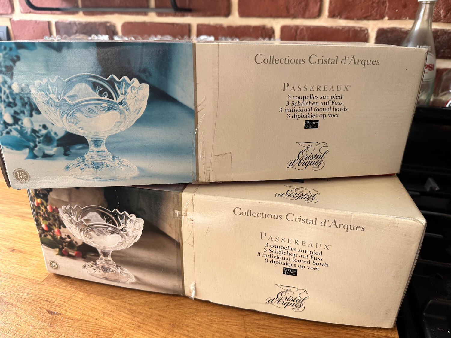 Vintage arque crystal dessert cups