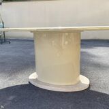 Oval table laned and travertine