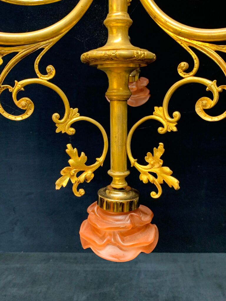 Golden antique bronze chandelier
