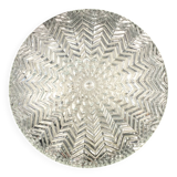 Geometric Transparent Glass Ceiling Light/Flush Mount From Limburg, Germany, 1970s